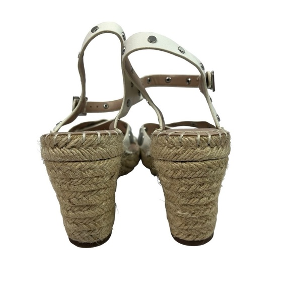 Charles by Charles David Womens Wedge Sandals Studded Jute Flocking Beige 7M - Picture 7 of 16